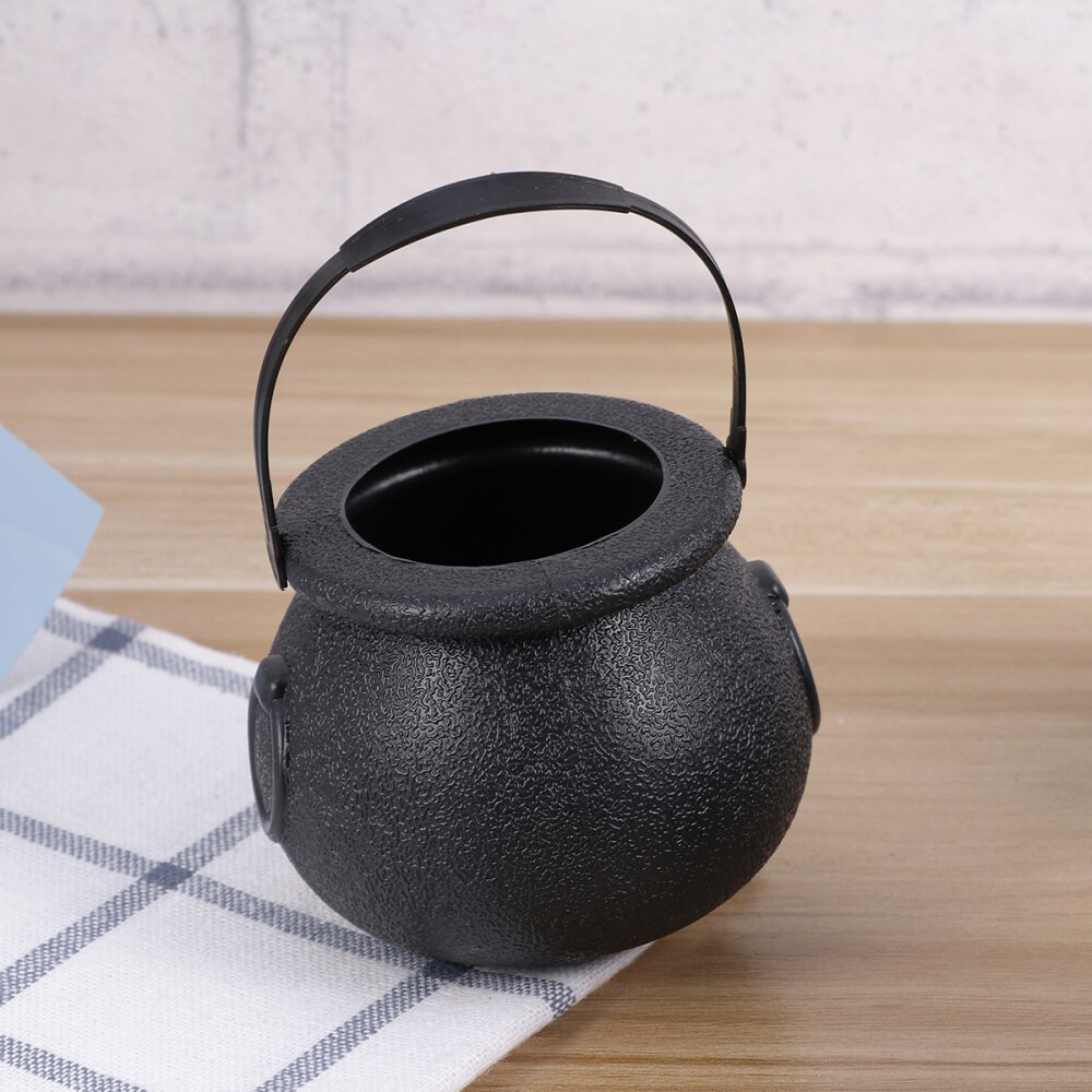 10pcs 5x7cm Candy Bucket Witch's Cauldron Trick or Treat Candy Pail Holder (Black)