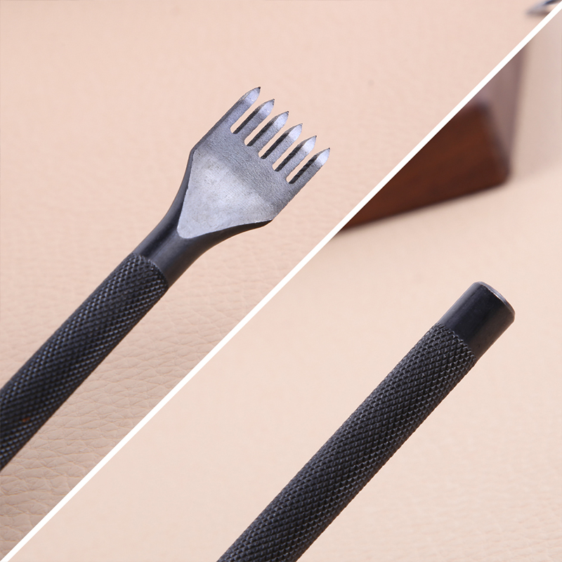 Fenrry 1Pcs Leather Hole Punches 3/4/5/6mm Stitching Punch Tool 1/2/4/6 Prong Spacing Puncher Leather Craft Tools for Belt Punch