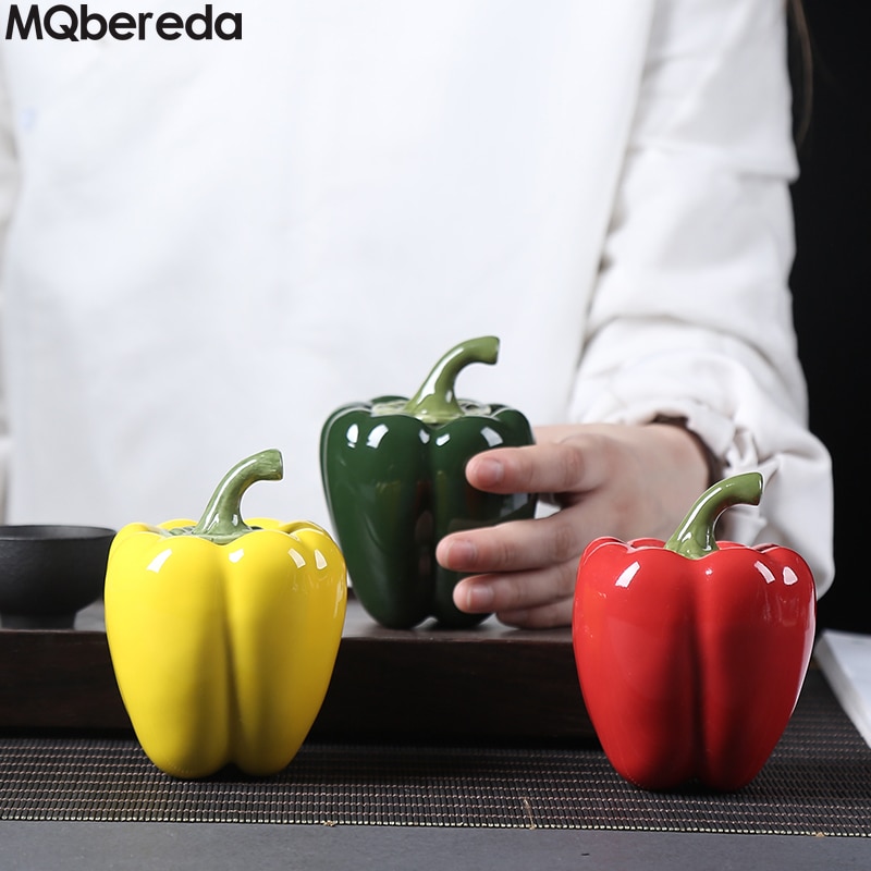 Kreative Keramik Tee Caddie Grün Pfeffer Tee Dosen Mini Tragbare Reise Lagerung Dosen Chinesischen Kung Fu Tee Kasten Keramik Tee Glas