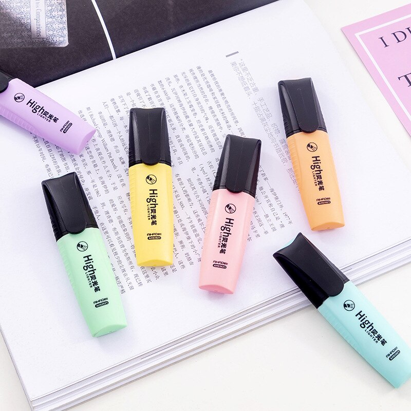 Bitterkoekje Kleur Mini Kleurrijke Snoep Kleur Markeerstiften Promotionele Art Markers Fluorescerende Pen Briefpapier