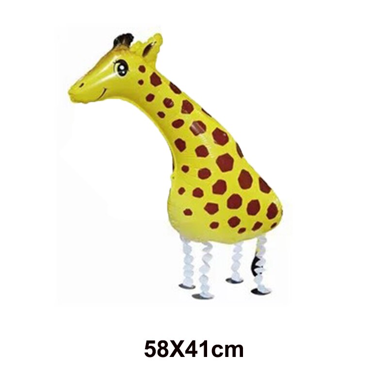 Walking Animal Helium Balloon Dog Panda Tiger Lion Pig Puppy Dinosaur Foil Ballon Happy Birthday Decor Baby shower Toy Air Globo: Dark Khaki