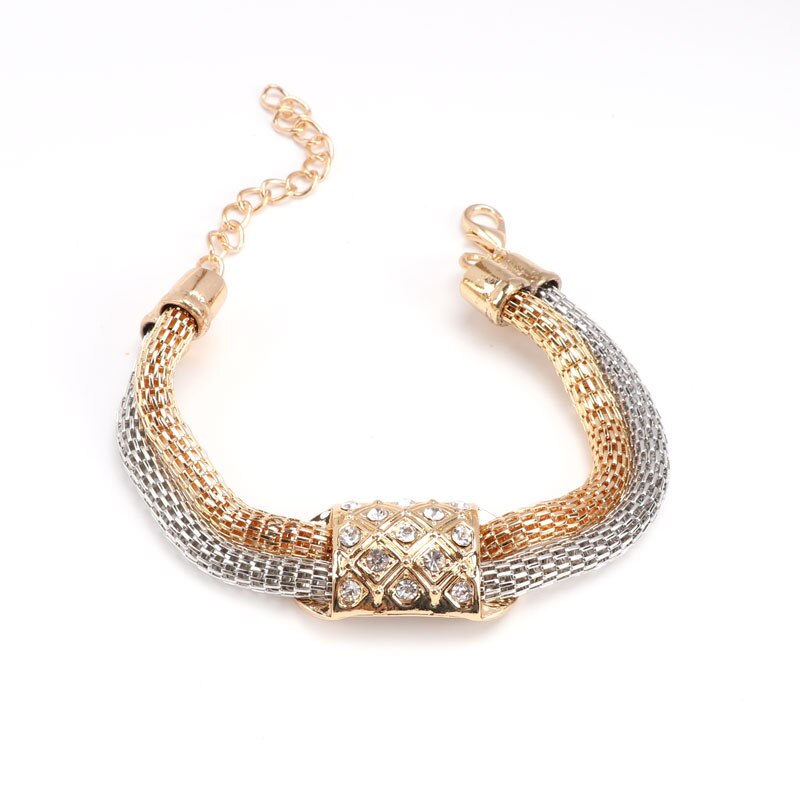 Afrikanische Perlen Schmuck Sets Kleid Zubehör Kristall Ohrringe Halskette Gold Farbe Klassische Anhänger Hochzeit