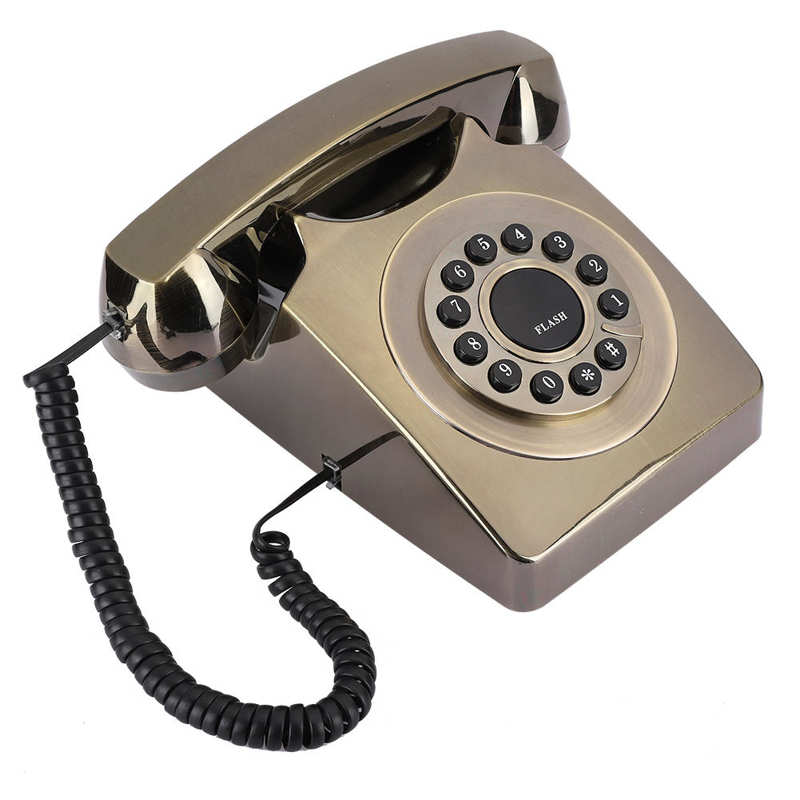 Retro Vintage Telefon Europäischen Stil Alte Handys Bronze-Überzogene Desktop Festnetz Telefon Fest Verdrahtete Telefon für Home Office Hotel