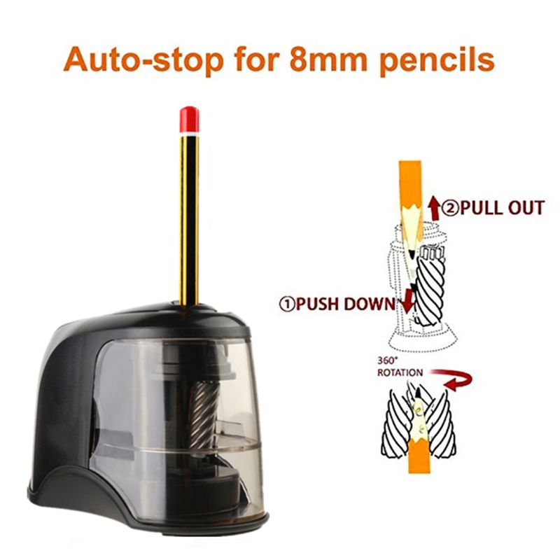 Electric Pencil Sharpener Best Heavy Duty Helical Steel Blade for Artists Kids Adults Colored Pencils school supplies