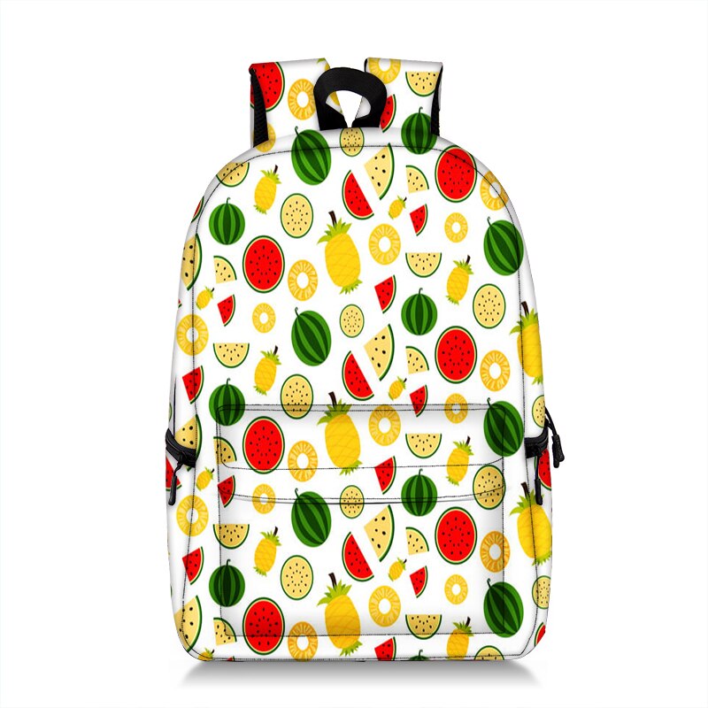 Cartoon Fruits Print Women Backpack Large Capacity Students Travel School Bagpack Avocado Mochila Feminina: qyhshuiguo011x