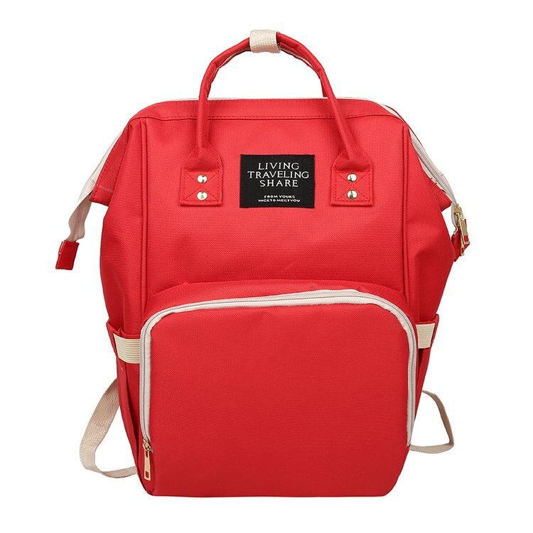 Estilo clássico grande-volume saco de fraldas mochila casual estudantes lona oxford saco de escola de pano: Red