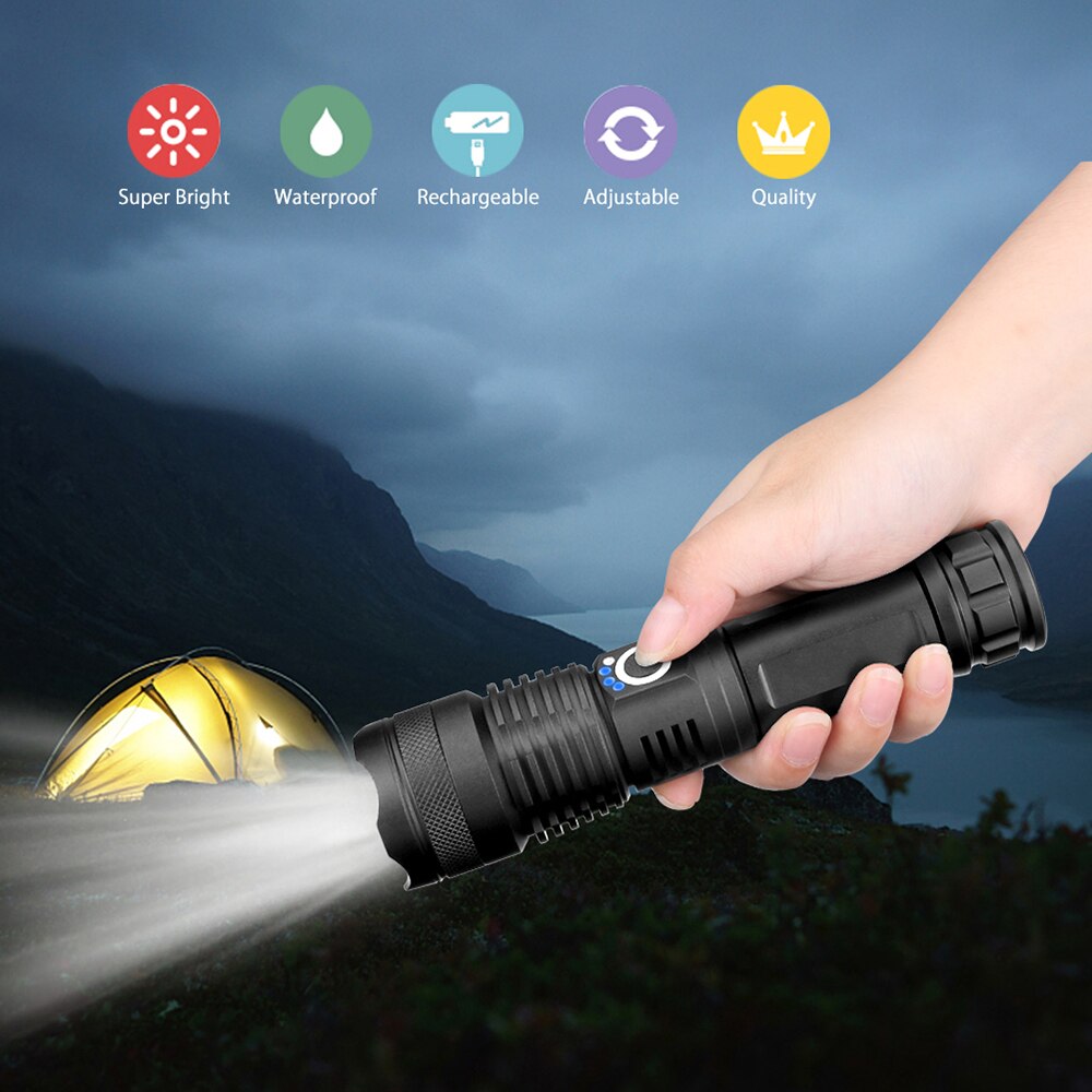 Newest XHP50 LED Bicycle Flashlight Most Powerful USB Rechargeable USB Zoom Bike Light Torch 18650 26650 for outdoor Bike Light