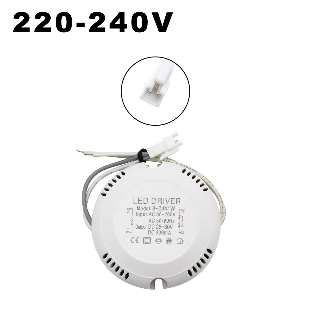 AC220-240V Input 8-24W LED Constant Current Driver DC 25-80V 220mA Output Circular LED Driver For LED Ring Panel Ceiling Lamps