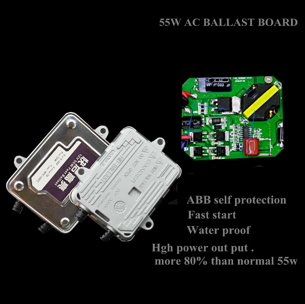 55w skjulte xenonsett billykter konverteringssett ac ballast 55w med pærer  h11 h4-2 h7 h9 h1 9006 pære 4300k 6000k