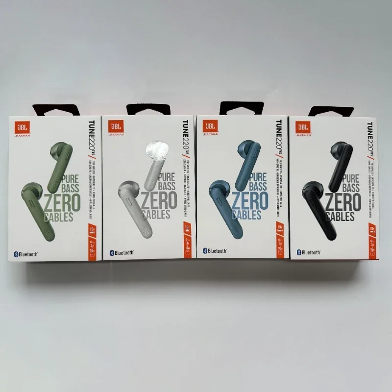 100% Original JBL Tune 220TWS Bluetooth écouteurs sans fil écouteurs avec micro stéréo JBL T220 TWS casque de sport avec couverture gratuite