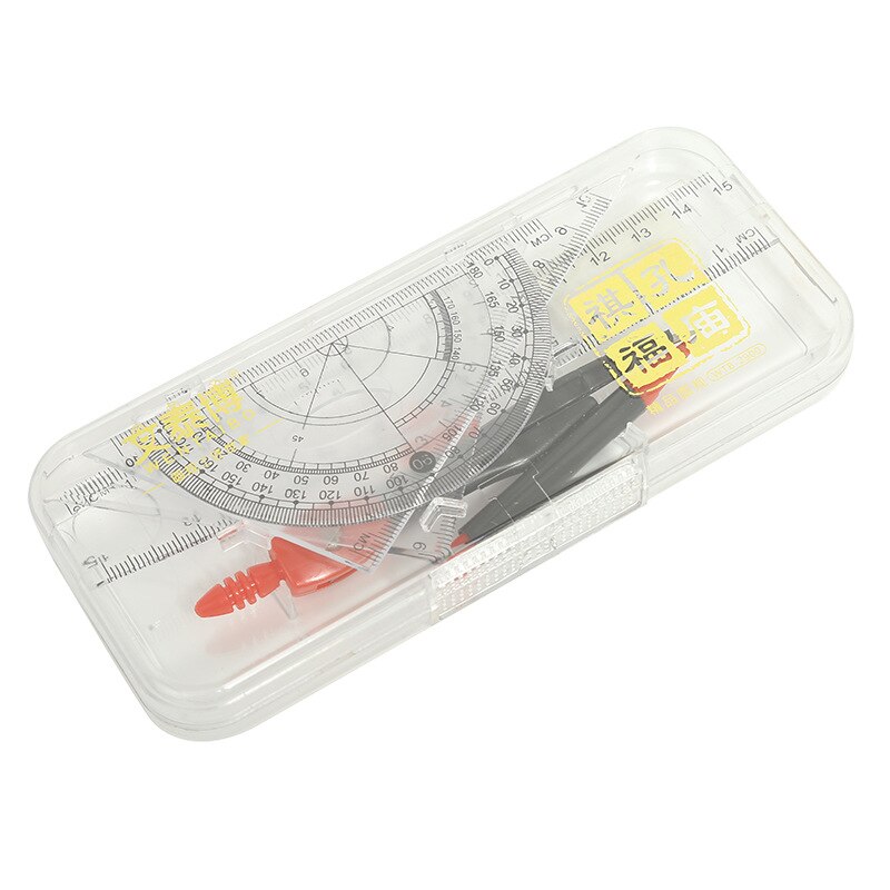 School Study Tool Kit Ruler Compasses Portable School Math Geometry Set Protractor Drawing Compass Ruler Pencil Essentials Math