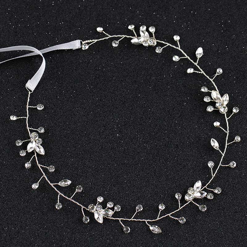 FORSEVEN Oro/Argento di Colore Fasce Dei Capelli Dei Monili di Perle di Cristallo Sposa Foglia Diademi Copricapo Da Sposa Accessori Per Capelli Da Sposa JL: 35012