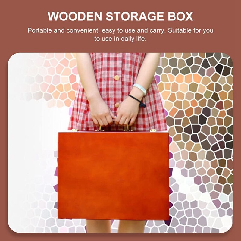 Artist Storage Box Wood Artist Tool Brush Storage Box Holder Case Organizer for Pastels Pencils Jewelry Makeup DIY Craft