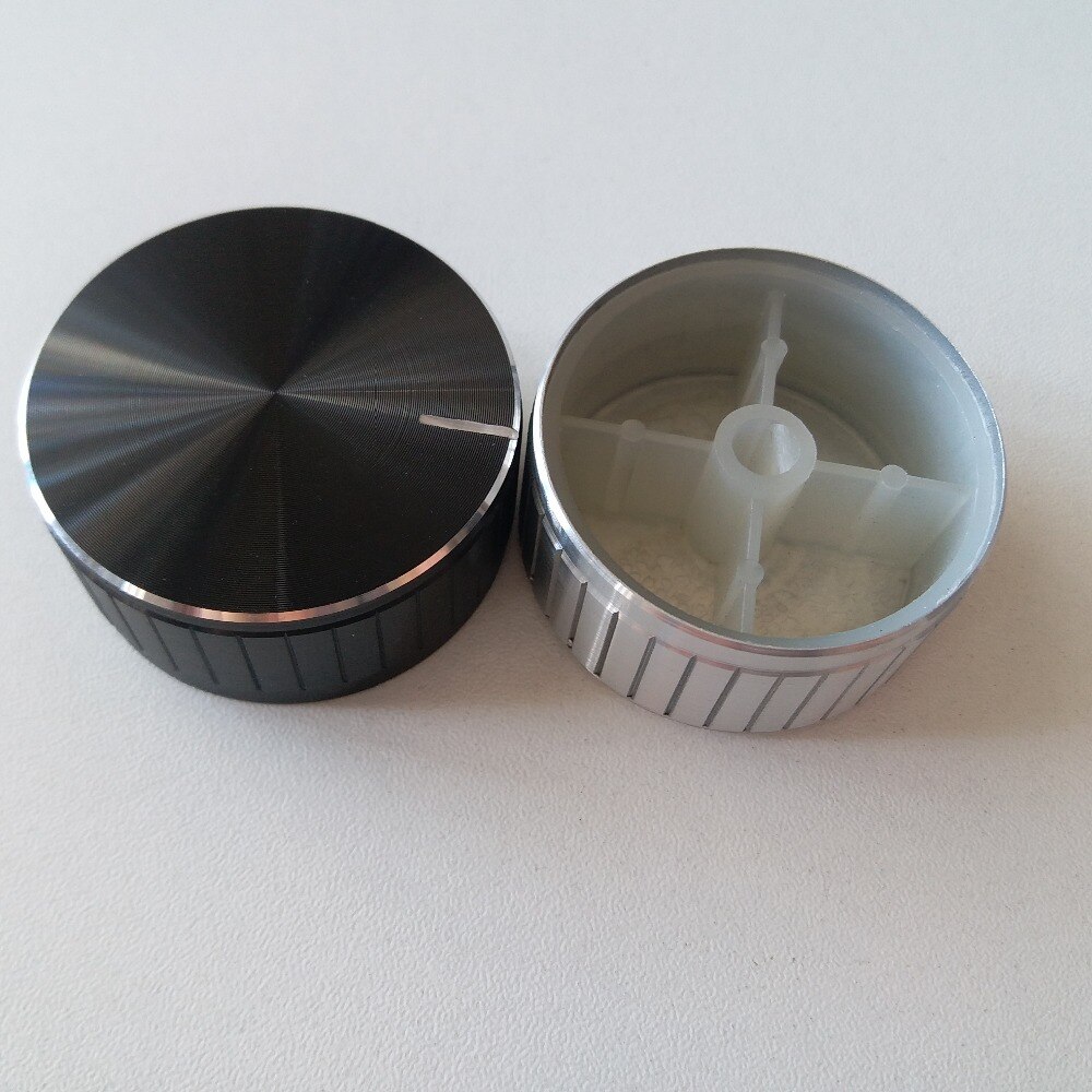 5pcs aluminum plastic cap knob potentiometer knob cap 46*22*6mm black D shaft Thermostat knob cap oven electrical accessories