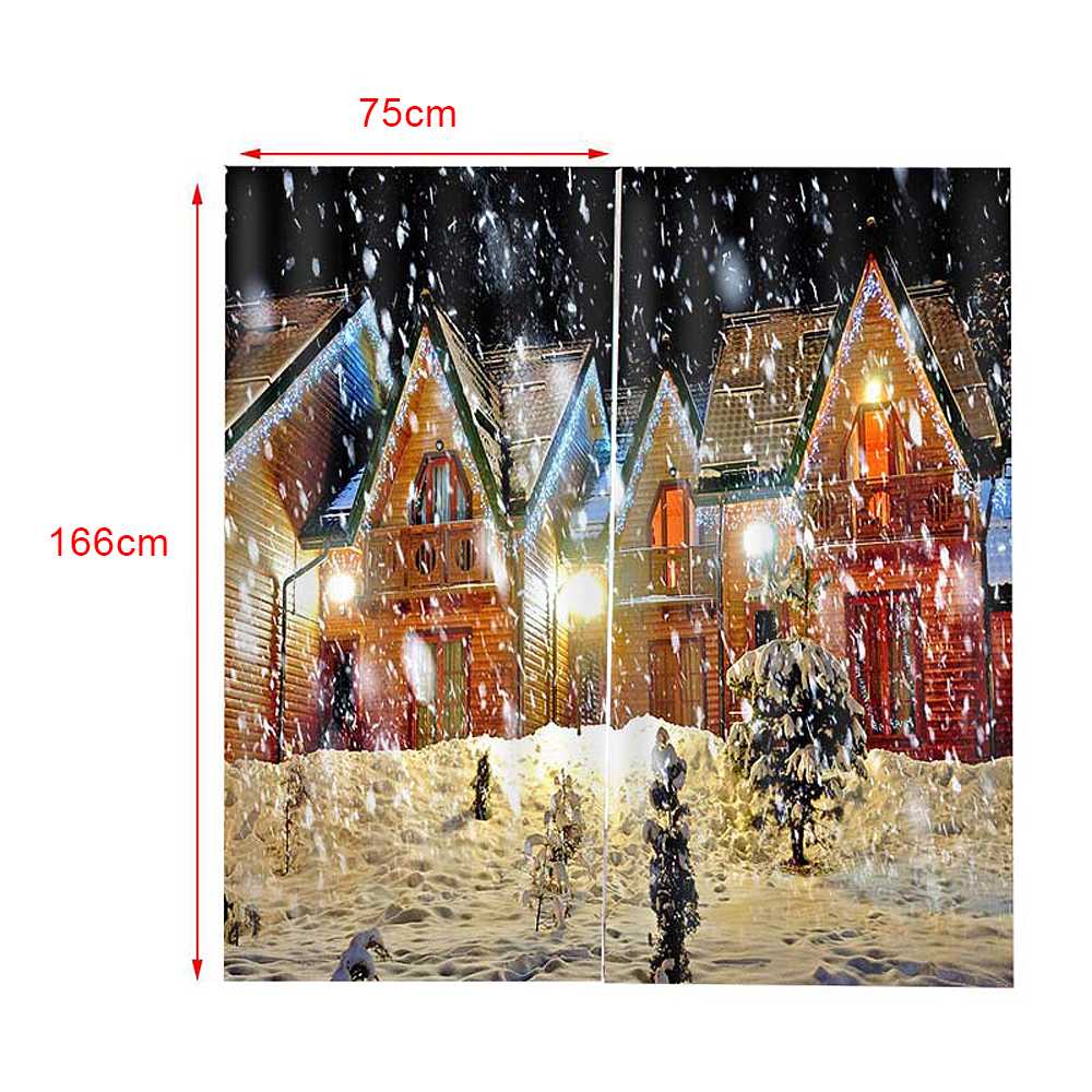 Noël nouvel an décorations rideaux pour salon chambre décor Santa Clause bonhomme de neige renne noël fenêtre rideau: Type 5