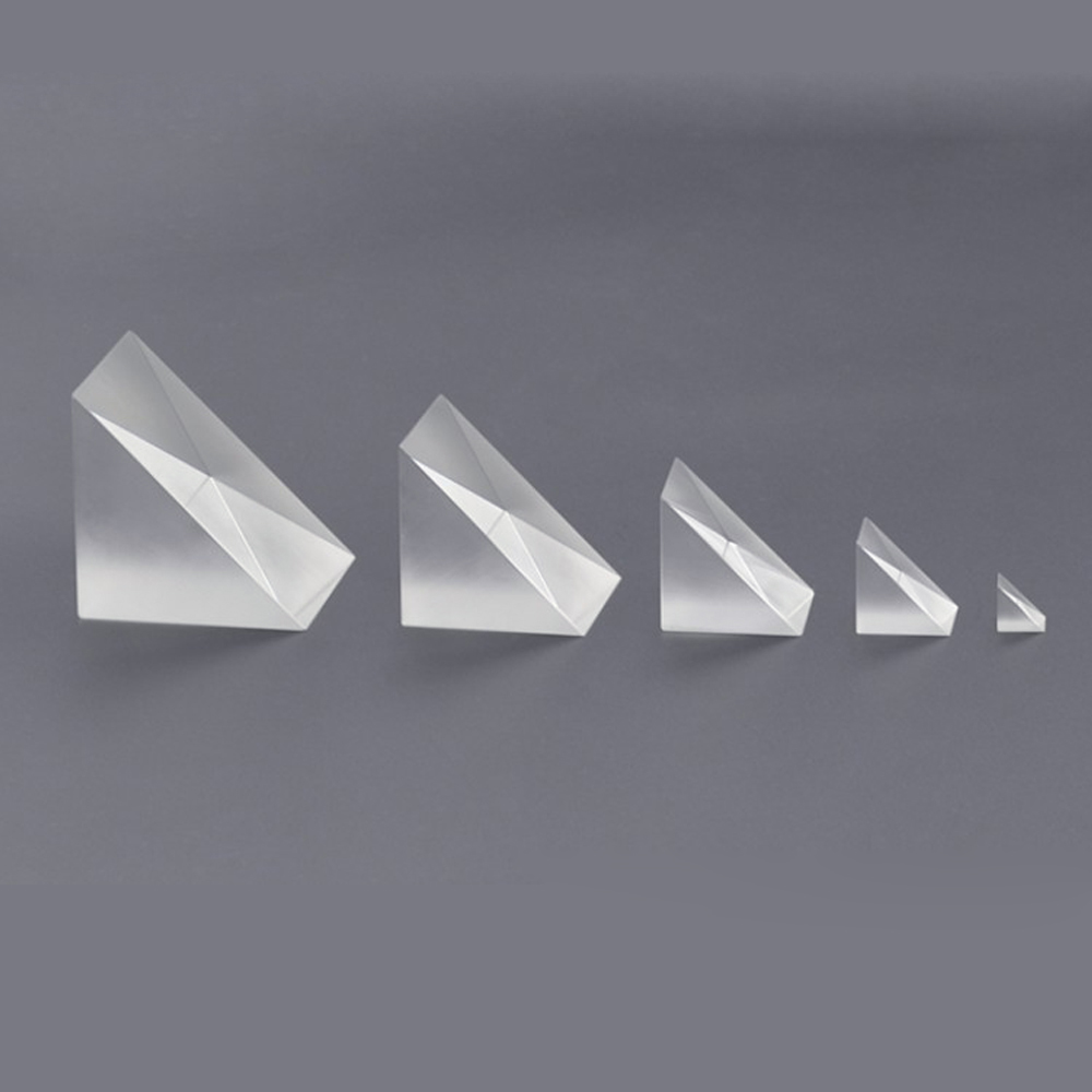 Prisma isósceles triangular de ángulo recto de vidrio óptico K9, 9mm, 10mm, 15mm, 20mm, 30mm, 90 grados, 180 grados, prismas giratorios, refracción de rayos