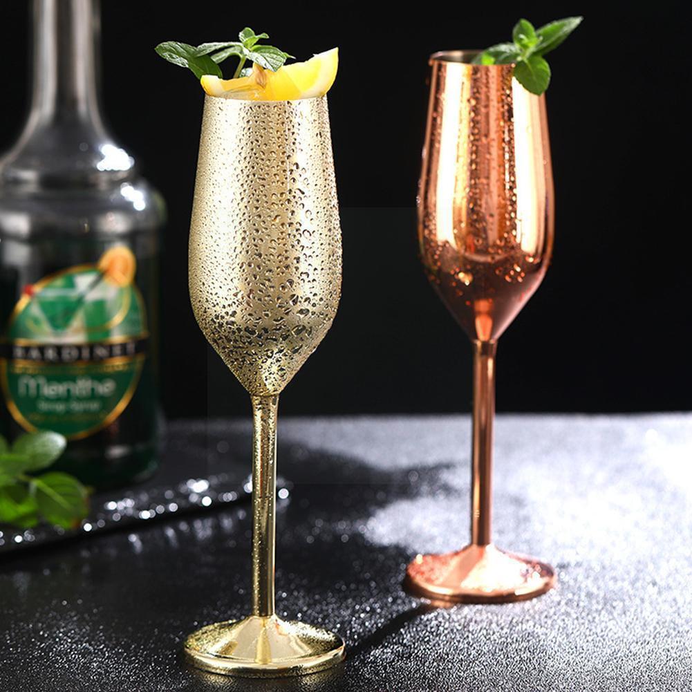 Steel Champagne Cup Wine Glass Cocktail Glass Wine Drinkware Restaurant Gold Tools Bar Goblet Glass A1i1