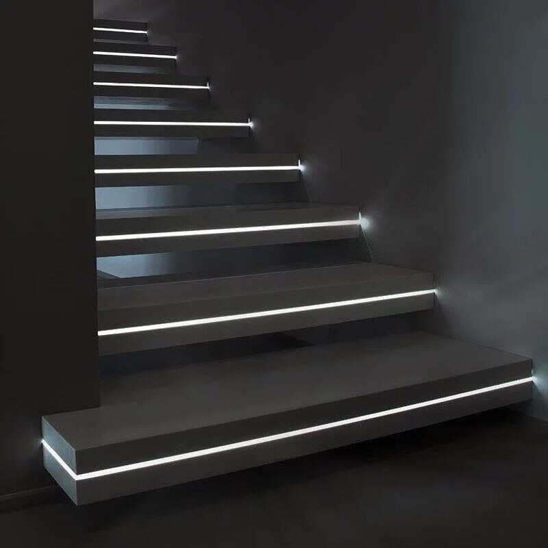 0.5m long LED light strip embedded aluminum groove U-shaped with PC cover family display cabinet stair line lighting accessories