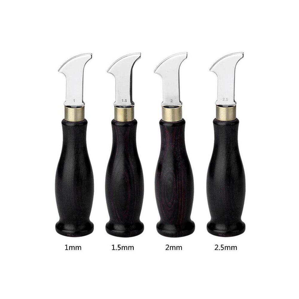 Leather Edge Creaser Stainless Steel Blade Ebony Blackwood Handle Marking Edge Decorate Press Line Tool 1mm/1.5mm/2.0mm/2.5mm