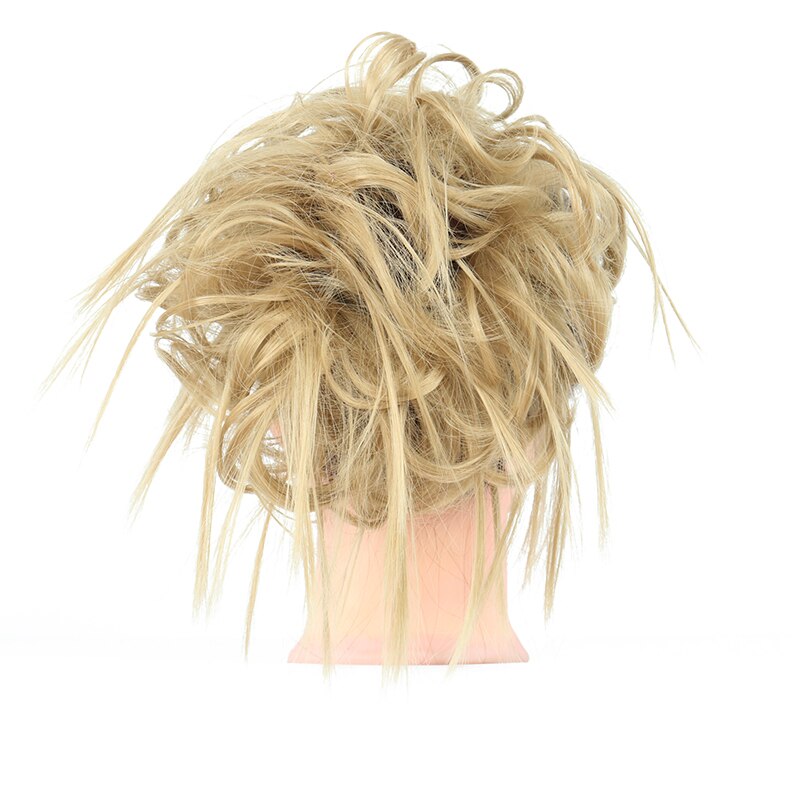 Xinran syntetisk hårstykke rodet knold pjusket hårstykke elastikbånd chignon hår krøllet scrunchie updo cover til kvinder 17 farver: 24