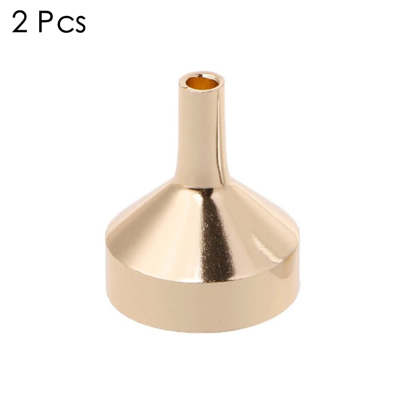 Mini Aluminum Funnels Sand Art Funnel Small Mouth For Filling Lab Bottles Salt Pepper Herbs Oils Liquid Kitchen Tools: 2pcs gold