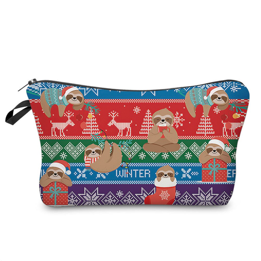 Deanfun flerfarget kosmetisk posere 3d trykt søt dovendyr toalettmappe kvinnelige bærbare uformelt vesker 52535: misligholde tittel