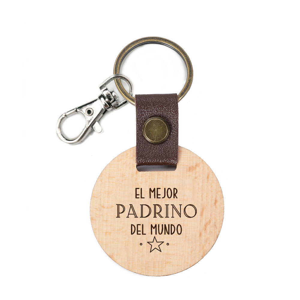 Llavero de madera del mejor padrino/marra del mundo, de bautismo, de recuerdo para Godchild, llavero religioso de Cristo: Negro