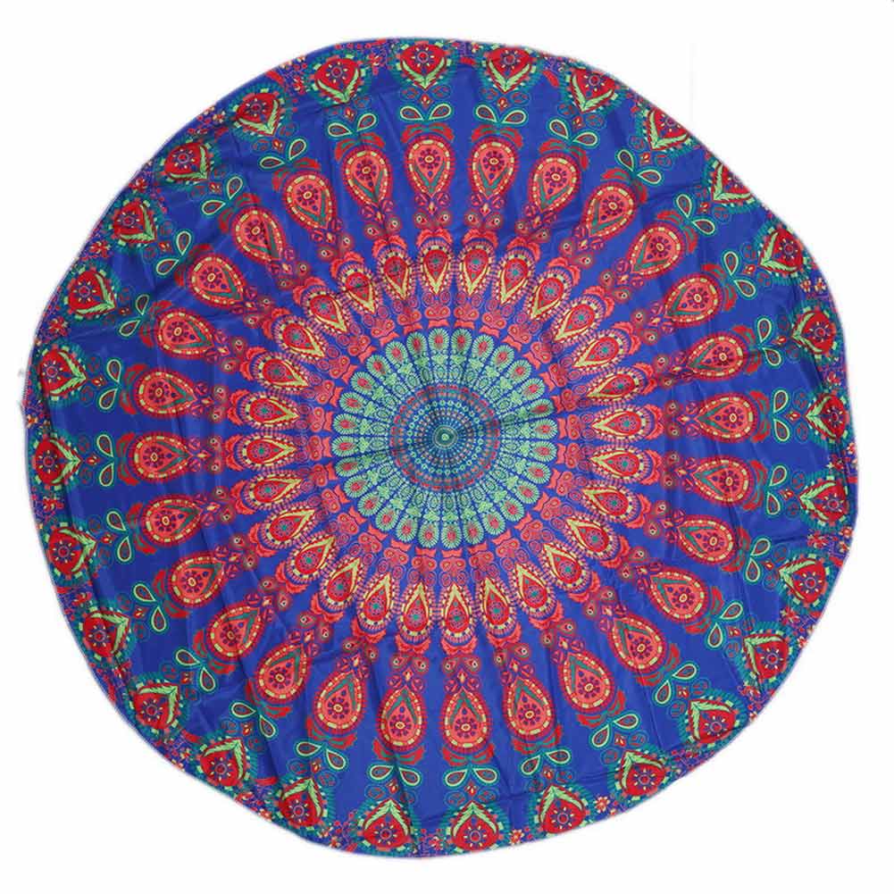 Toalla de playa redonda de microfibra baño de sol de arena para natación 150x150cm YE: 12