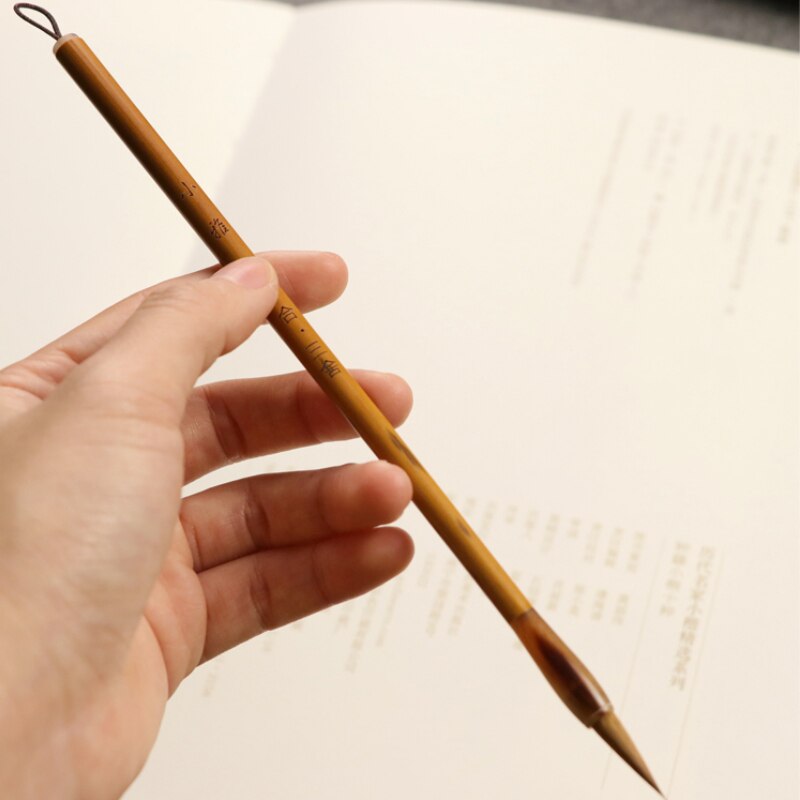 Small Regular Script Calligraphy Brush Weasel Hair Brush Caligrafia Pen for Chinese Meticulous Painting Fine Line Copy Scripture