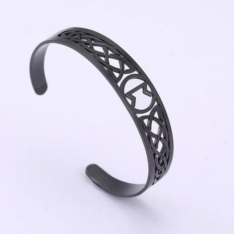 Wicca Armband Voor Vrouwen Mannen Nordic Runen Manchet Bangle Ierse Celtics Knoop Nordic Brief Amulet Armbanden