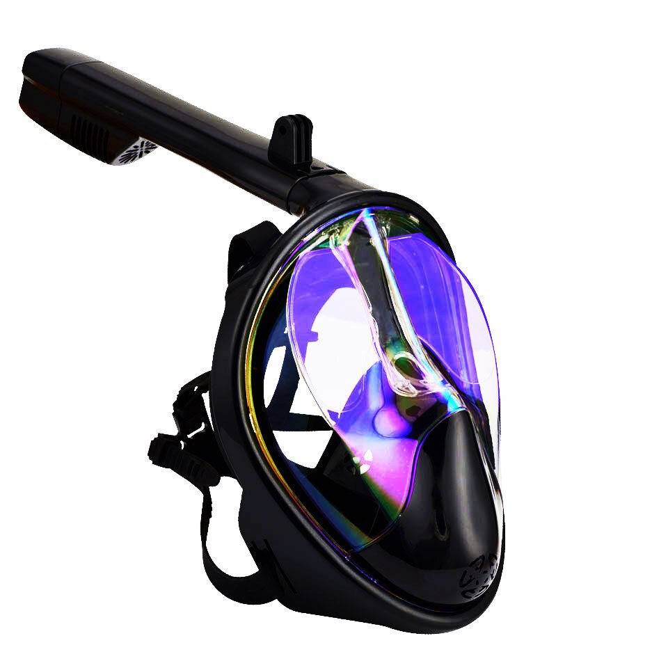 Diving Mask - Full Dry Snorkel - Anti-Fog - Silicone - Adult Outdoor Gear: Plating Blue / L/XL
