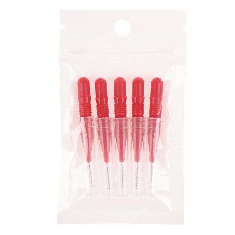 5Pcs Orale Schoon Interdentale Borstel Oral Care Tool Dental Floss Tanden Hygiëne Tandenstoker Tanden Borstel: RD