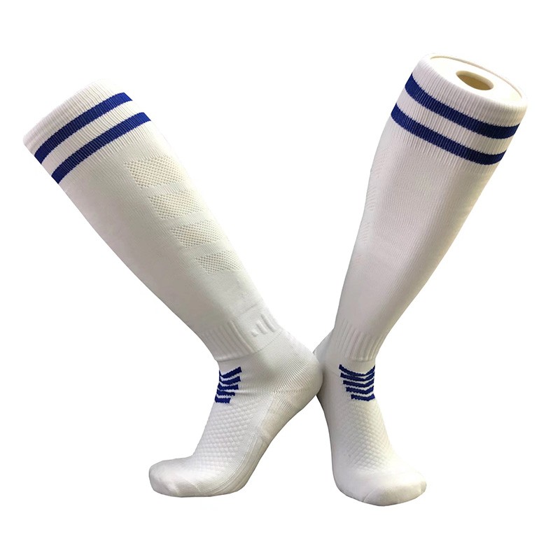 Calcetines de fútbol profesionales para niños y adultos, medias largas de entrenamiento hasta la rodilla, transpirables, de nailon: L / Beige