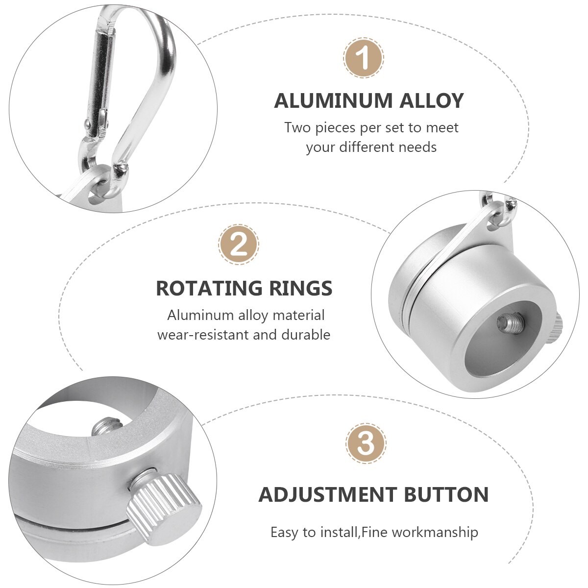 1 Set Premium Rotating Mounting Rings Spinning 360 Degree Flag Accessory