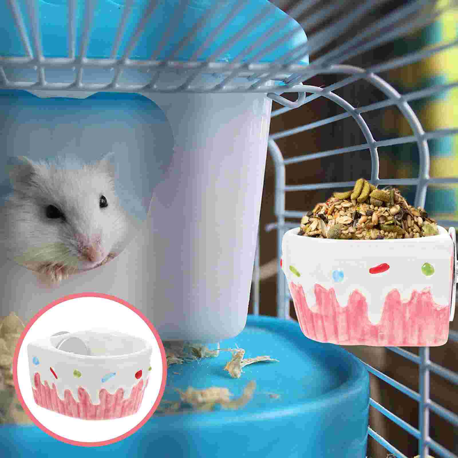 Hamster Voedsel Kom Keramische Hamster Feeder Hamster Voerbak Opknoping Huisdier Feeder Voor Hamster Eekhoorn Thuis