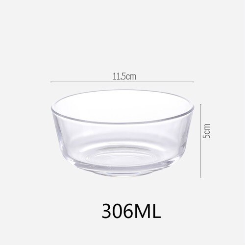 Large High Transparent Glass Bowl Home Dessert Ice Cream Fruit Salad Bowl Wy1116: S 306ML