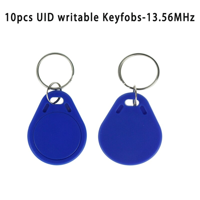 Badge porte-clé NFC (T5577/EM4305), personnalisable, 125KHz/13.56MHz, en lecture et écriture, pour carte d'accès en RFID, en copie: 10pcs UID keys