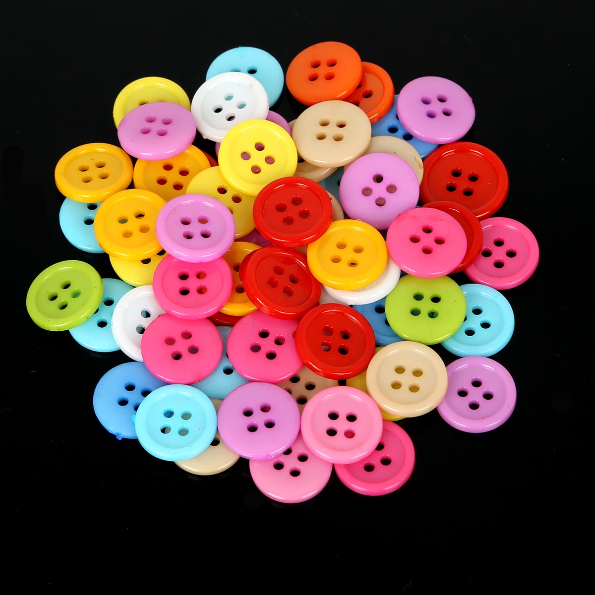 50Pcs Plastic Round Flatback Buttons Suit Coat Button Random Mixed Color DIY Sewing Crafts Scrapbook Accessories 15x2mm
