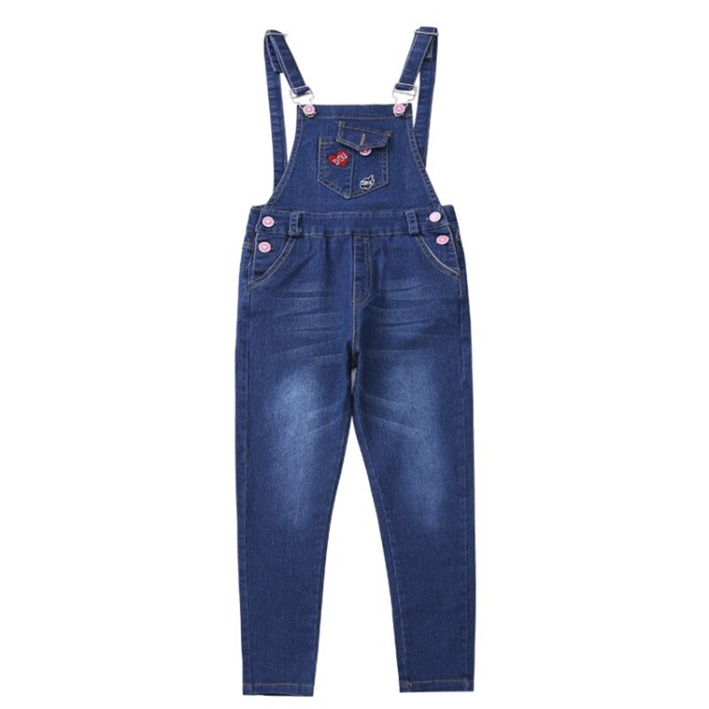 Kids Denim Overalls Broek Baby Meisje Jeans Jumpsuit Kinderen Meisje Tuinbroek Overalls Voor Tieners Jardineira 5 7 9 11 13 14 Jaar: 7