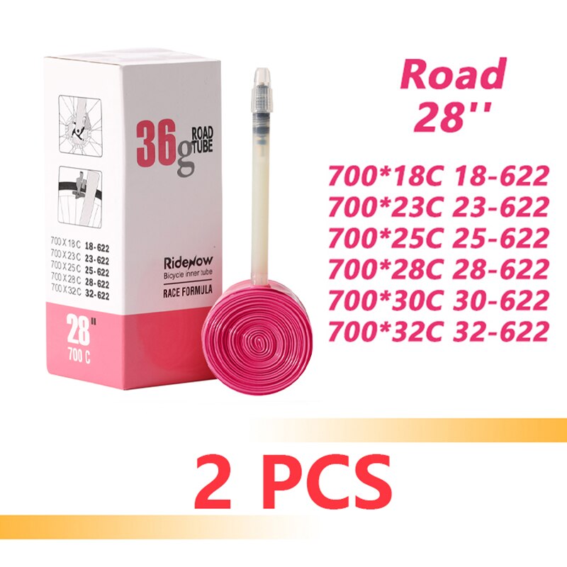 RideNow Ultralight Bike Inner Tube 700 X18 32 Road MTB Bicycle TPU Material Tire 65mm Length French Valve Super Light: Ivory / 60mm