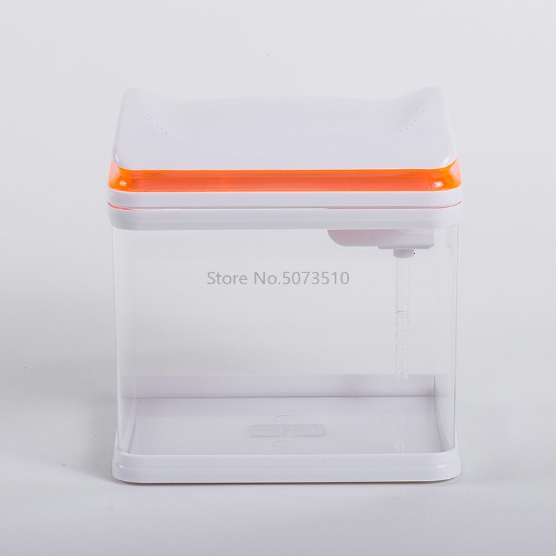 Miniature USB Self-cleaning Small Fish Tank Ecological Water-free Household Integrated Aquarium: Blue