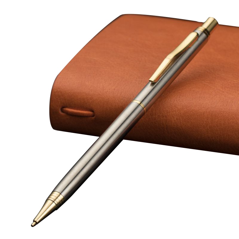 1PCS Stainless Steel Rod Rotating Metal Press Metal Pencil 0.5MM Lead Core Student Special Automatic Pencil Advertising Pen