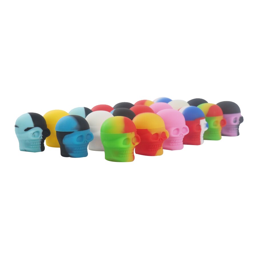 20pcs 3ml skull shape silicone container silicone jar storage kitchen jars for storage spices