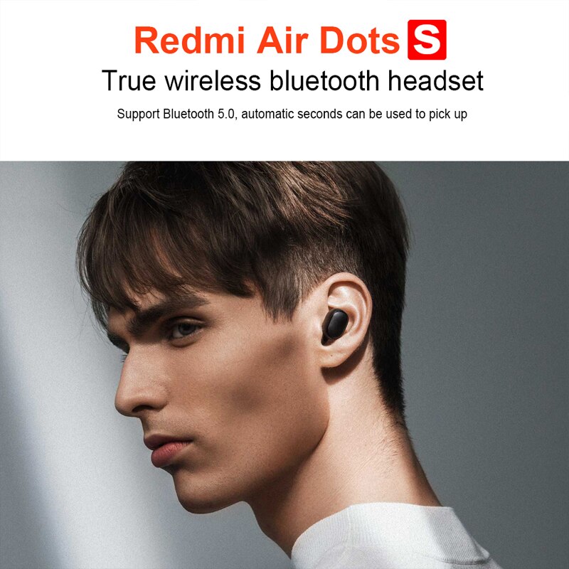 Original Xiaomi Redmi Airdots S Bluetooth Kopfhörer TWS kabellos Headset Mic Freihändiger Ohrhörer AI Kontrolle Lärm Reduktion