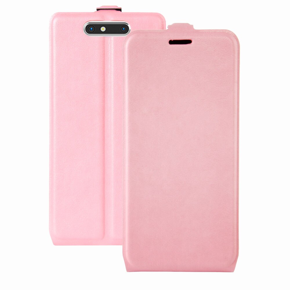 case for ZTE Blade V8 leather case Magnetic adsorption flip case Protective Case Clamshell Holster: Pink