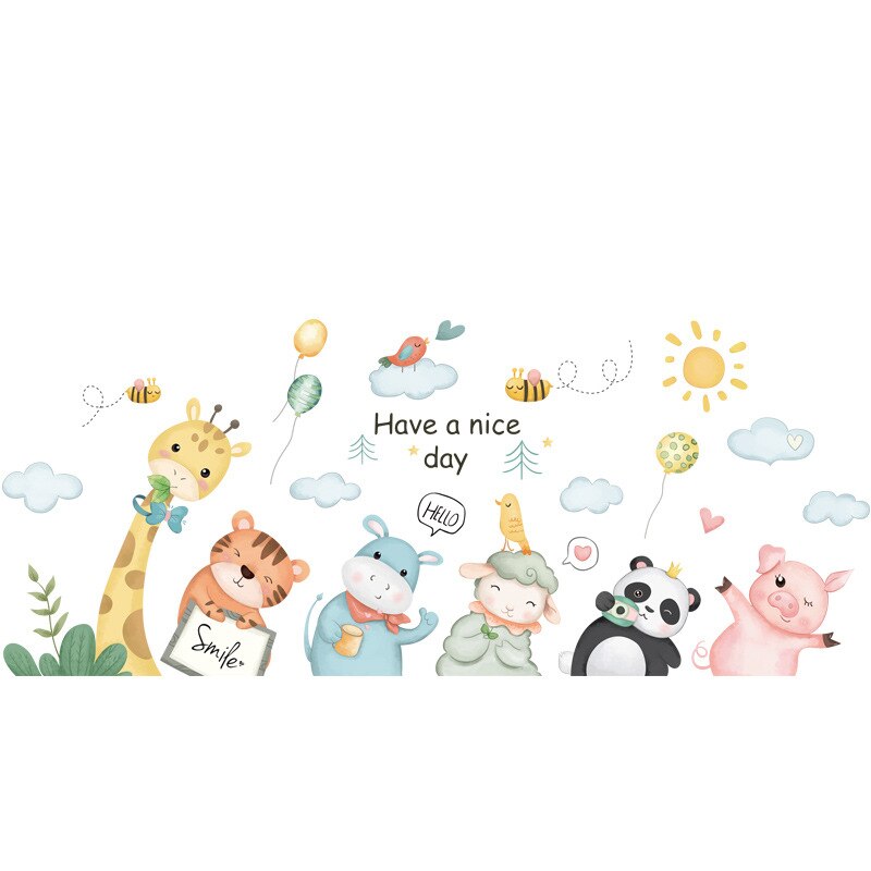8 Stijlen Cartoon Muurstickers Voor Kinderkamer Babykamer Nursery Milieuvriendelijke Vinyl Muurstickers Verwijderbare Muurschilderingen Home Decor: B