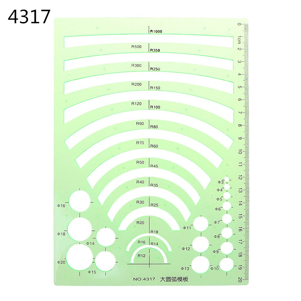 Plastic Circles Square Geometric Template Ruler Stencil Measure Tool Students: 4317