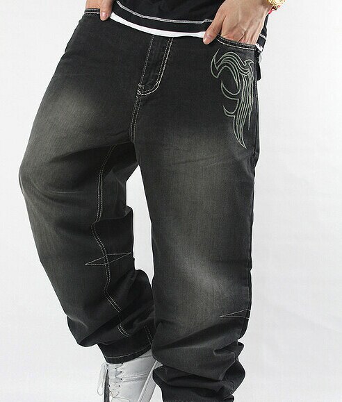 Heren Baggy Jeans Mannen Wijde Pijpen Denim Broek Hip Hop Mode Borduren Skateboarder Jeans