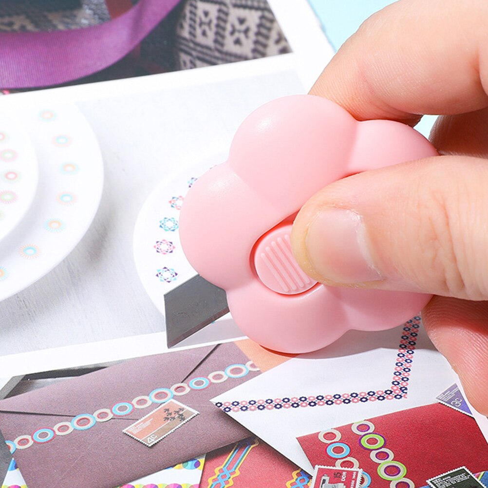 5Pcs Mini Cutters Telescopische Utility Cutters Briefopeners Met Sleutelhanger Gat