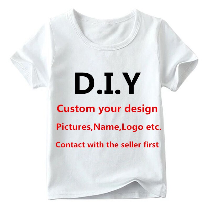 Bambini Twosides Su Misura Maglietta Personalizzata Doppio Lati T-Shirt Il Vostro Proprio Disegno T-Shirt Delle Ragazze Dei Ragazzi Dei Vestiti FAI DA TE di Contattare Noi in Primo Luogo: 3T